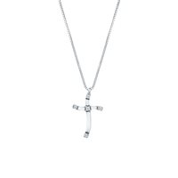 Pendente Mirco Visconti Donna Girocollo croce in Oro bianco Diamante 0.02 Ct AZ207/30 - AZ207/30